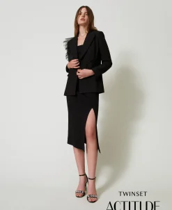 Blazer Avec Volant En Tulle