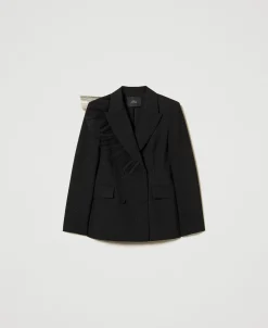 Blazer Avec Volant En Tulle