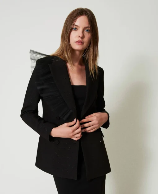 Blazer Avec Volant En Tulle