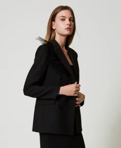 Blazer Avec Volant En Tulle