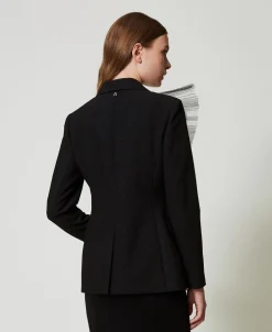Blazer Avec Volant En Tulle