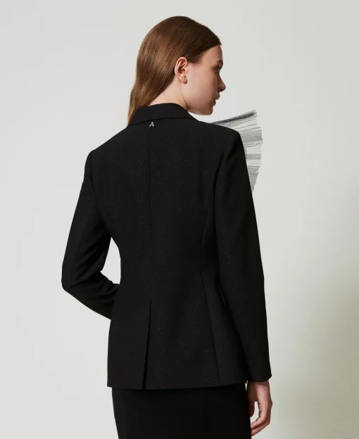 Blazer Avec Volant En Tulle