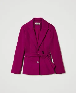 Blazer Droit Avec Ceinture