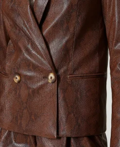 Blazer Effet Cuir Lézard