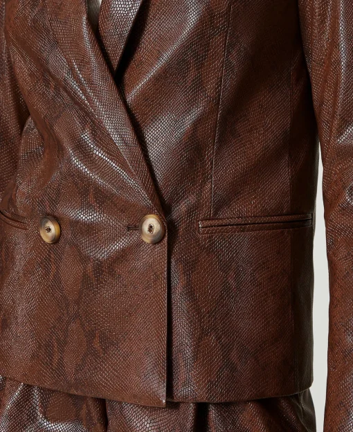 Blazer Effet Cuir Lézard