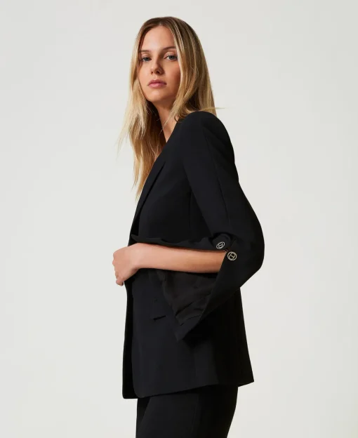 Blazer En Crêpe Cady Avec Boutons De Manchette