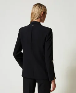 Blazer En Crêpe Cady Avec Boutons De Manchette