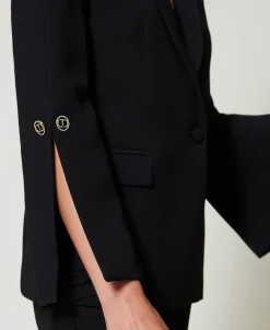 Blazer En Crêpe Cady Avec Boutons De Manchette
