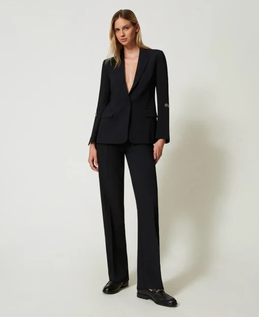 Blazer En Crêpe Cady Avec Boutons De Manchette