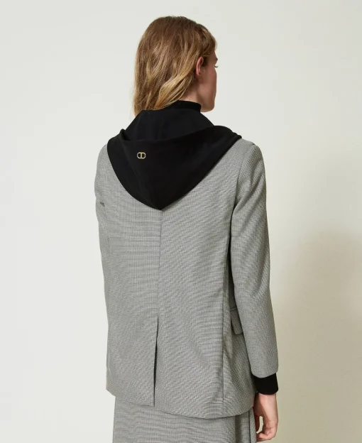 Blazer En Pied-de-poule Avec Capuche