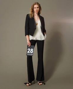 Blazer En Sergé De Laine Mélangée