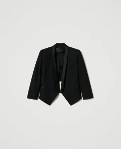 Blazer En Sergé De Laine Mélangée