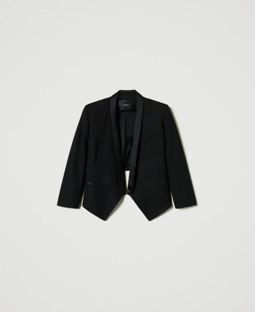 Blazer En Sergé De Laine Mélangée