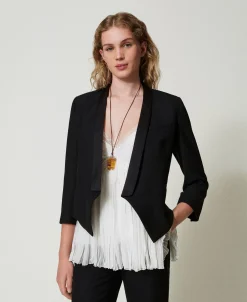 Blazer En Sergé De Laine Mélangée