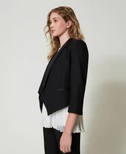 Blazer En Sergé De Laine Mélangée