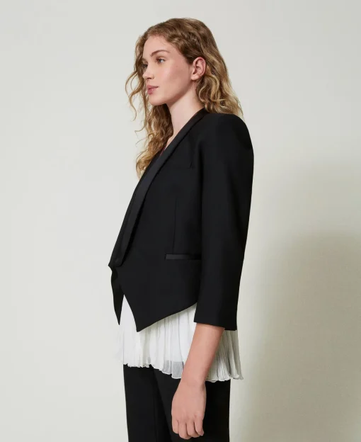 Blazer En Sergé De Laine Mélangée