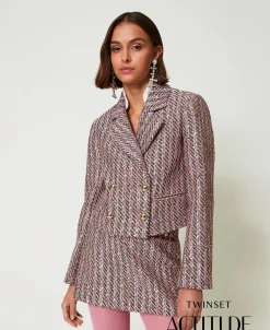Blazer En Tissu Bouclé Et Lurex