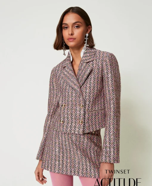 Blazer En Tissu Bouclé Et Lurex