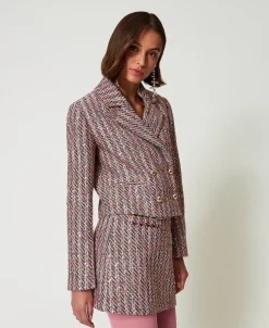 Blazer En Tissu Bouclé Et Lurex