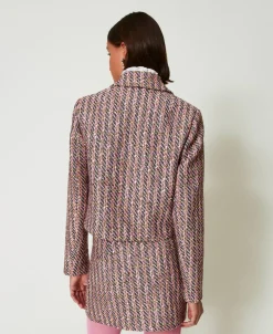 Blazer En Tissu Bouclé Et Lurex