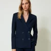 Blazer Rayé Avec Lurex