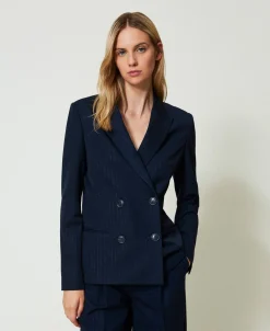 Blazer Rayé Avec Lurex
