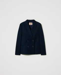 Blazer Rayé Avec Lurex