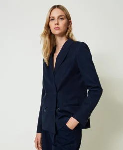 Blazer Rayé Avec Lurex