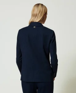 Blazer Rayé Avec Lurex