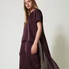 Blouse Asymétrique En Satin Et Crêpe Georgette