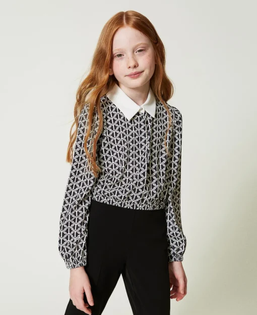 Blouse En Crêpe De Chine Avec Imprimé