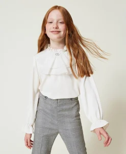 Blouse En Crêpe De Chine Avec Jabot