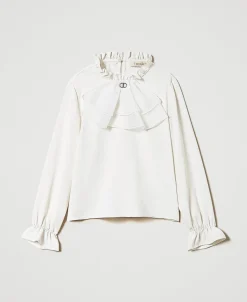 Blouse En Crêpe De Chine Avec Jabot