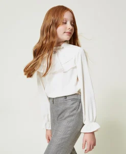 Blouse En Crêpe De Chine Avec Jabot