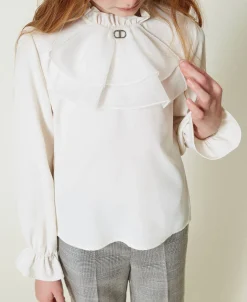 Blouse En Crêpe De Chine Avec Jabot