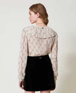 Blouse En Crépon Avec Imprimé Nœuds