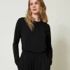 Blouse En Jersey Crêpé Avec Drapé