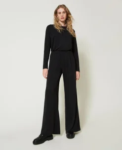 Blouse En Jersey Crêpé Avec Drapé