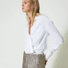 Blouse En Popeline Avec Finition Croisée