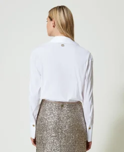 Blouse En Popeline Avec Finition Croisée