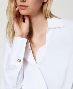 Blouse En Popeline Avec Finition Croisée