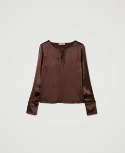 Blouse En Satin Avec Oval T