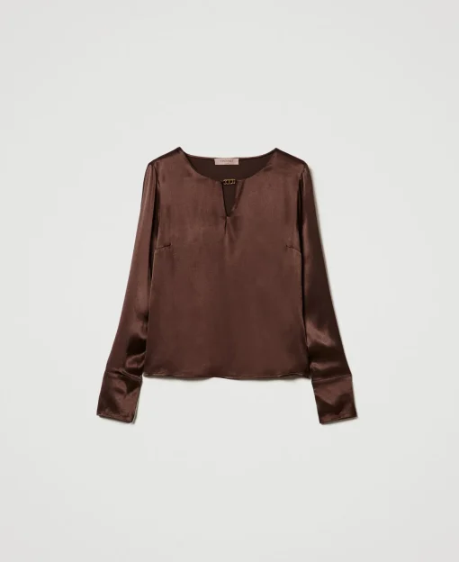 Blouse En Satin Avec Oval T