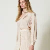 Blouse En Satin Avec Volant