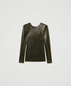 Blouse Lamée Avec Nœud