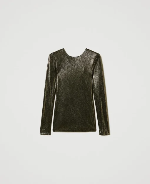 Blouse Lamée Avec Nœud