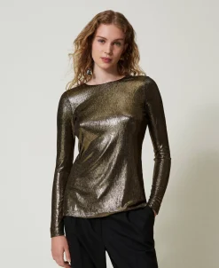 Blouse Lamée Avec Nœud