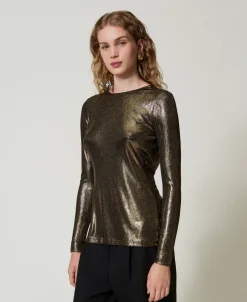 Blouse Lamée Avec Nœud