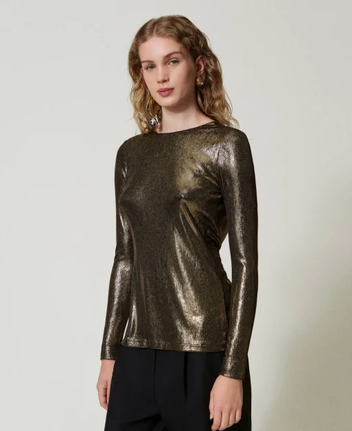 Blouse Lamée Avec Nœud
