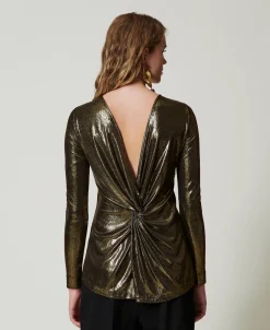 Blouse Lamée Avec Nœud